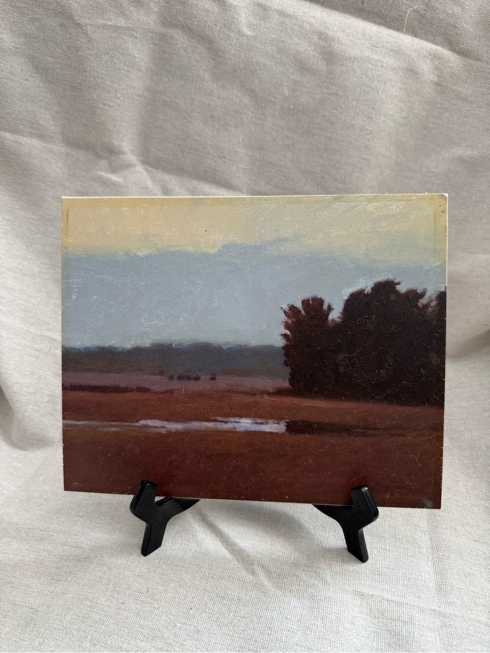 Original Landscape Oil Painting - Brown & Cream Tones